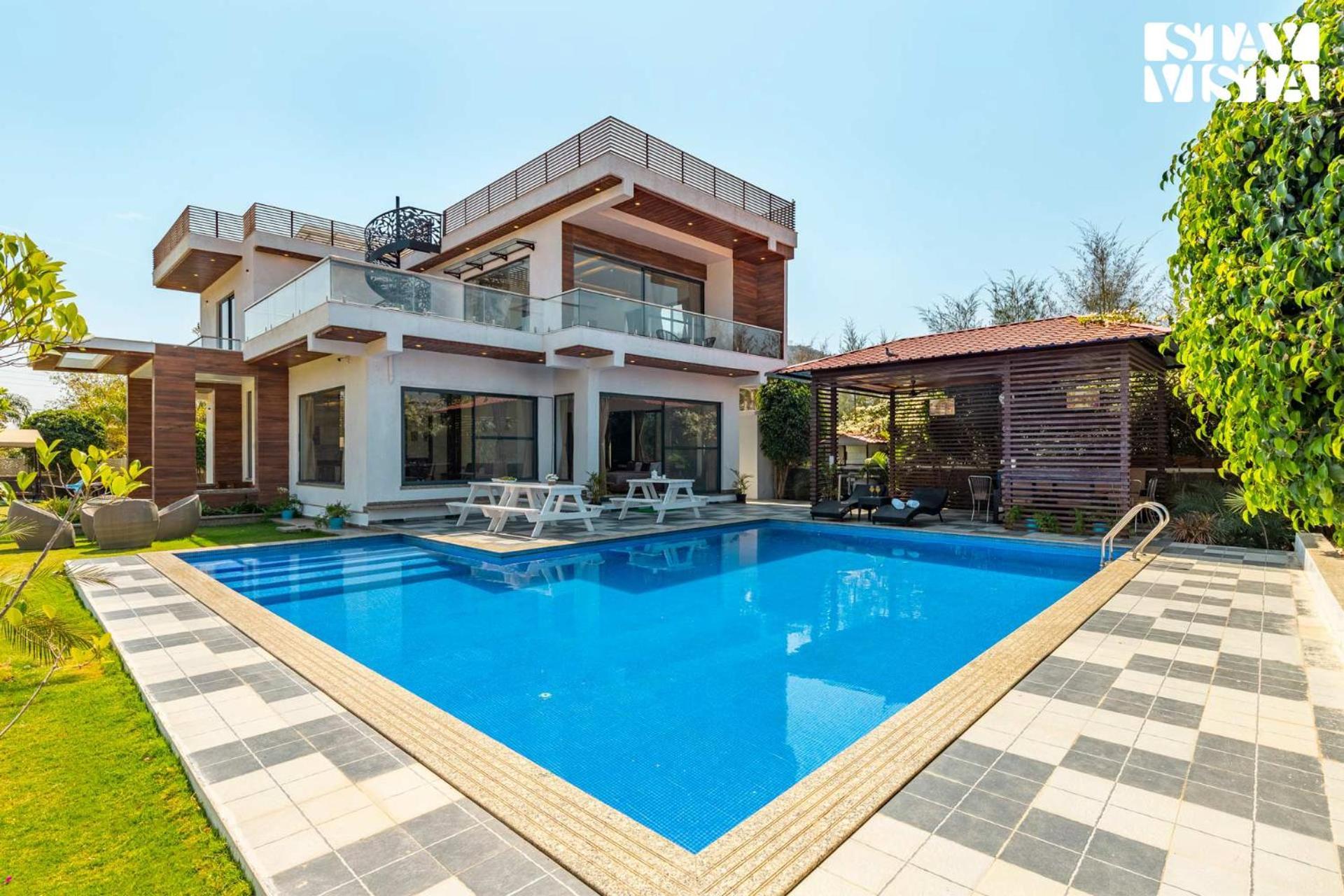 Stayvista'S Bella Dream - Mountain-View With Outdoor Pool, Lawn Featuring A Gazebo & Indoor Games Udaipur Eksteriør billede