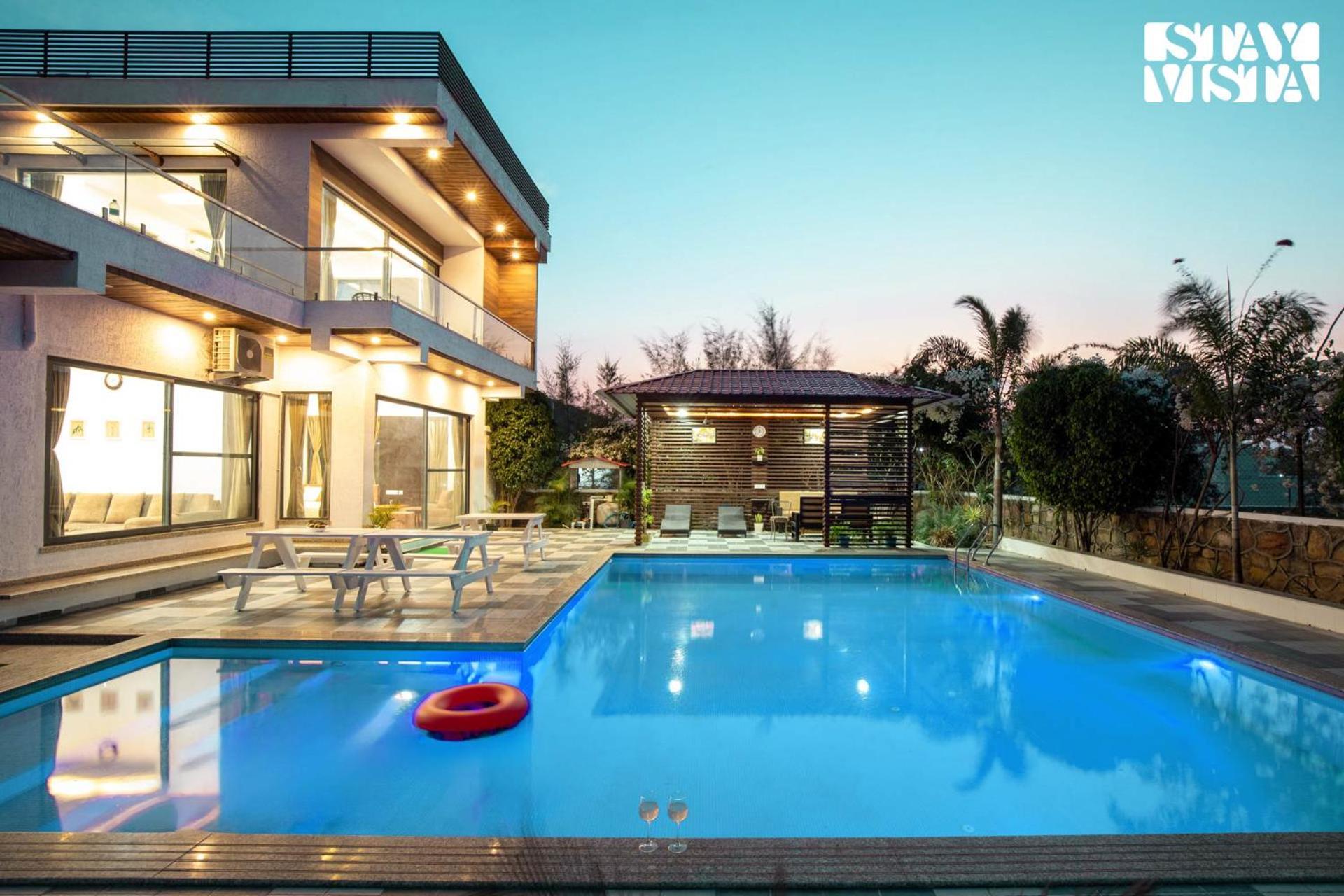 Stayvista'S Bella Dream - Mountain-View With Outdoor Pool, Lawn Featuring A Gazebo & Indoor Games Udaipur Eksteriør billede